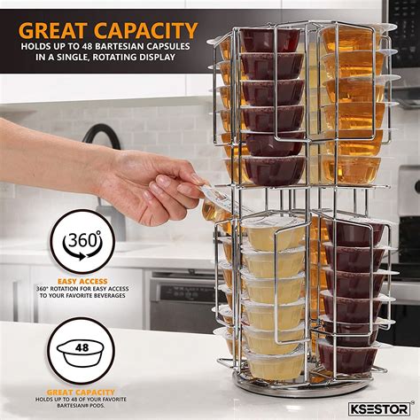 Storage Carousel for Bartesian Cocktail Capsules by Ksestor - Holds up to 48 Bartesian Pods ...