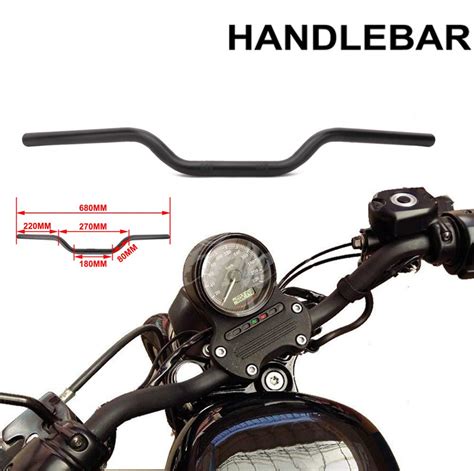 Motorcycle 1" Drag Tracker Handlebar - Black Handlebars Universal Hand ...