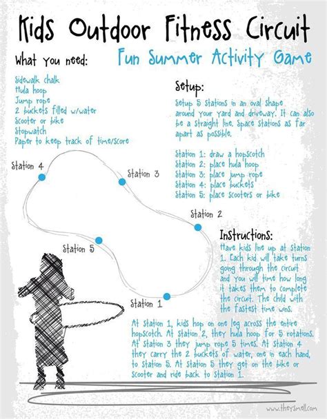 Kids Outdoor Fitness Circuit Summer Activity Game | Fun summer ...