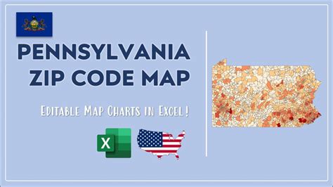 Pennsylvania Zip Code Map in Excel - Zip Codes List and Population Map - YouTube