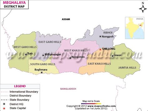 Meghalaya District Map | Meghalaya, Map, India map