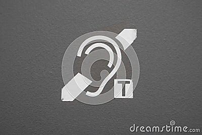 Hearing Loop Telecoil Symbol For Disabled Access In Public Place Or Building. White Symbol On ...