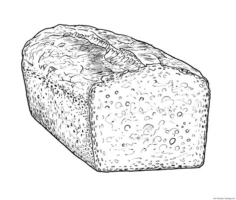 Loaf of bread drawing – Line art illustrations