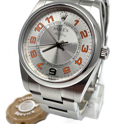 Rolex Air King 34mm steel Orange & Silver Dial