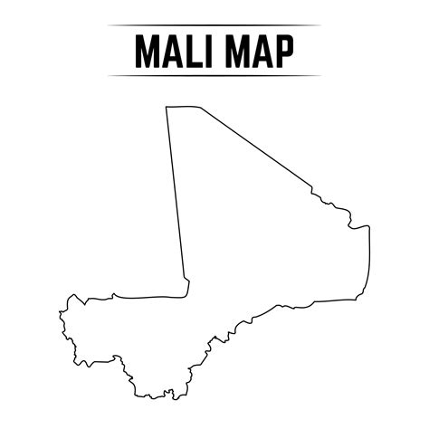 Outline Simple Map of Mali 3087806 Vector Art at Vecteezy