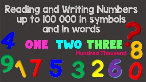 Reading and Writing Numbers up to 100 000 in symbols and in words | Mathematics | Grade 4 ...