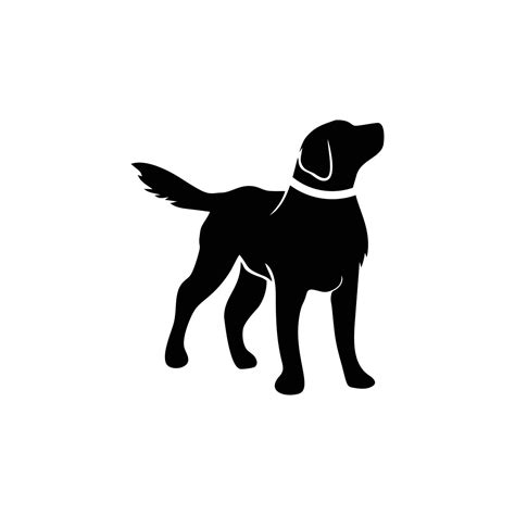 Black and white dog silhouette vector 9015094 Vector Art at Vecteezy