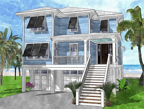 Aaron's Beach House - Coastal House Plans from Coastal Home Plans