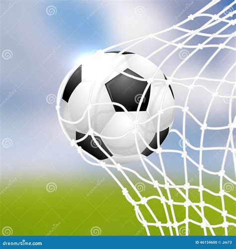 Soccer ball in goal stock vector. Illustration of node - 46134600