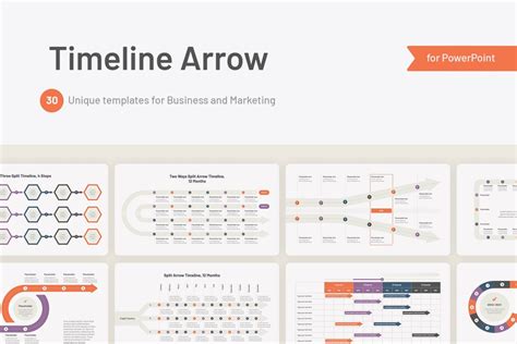 Timeline Arrow Templates for Powerpoint - Etsy