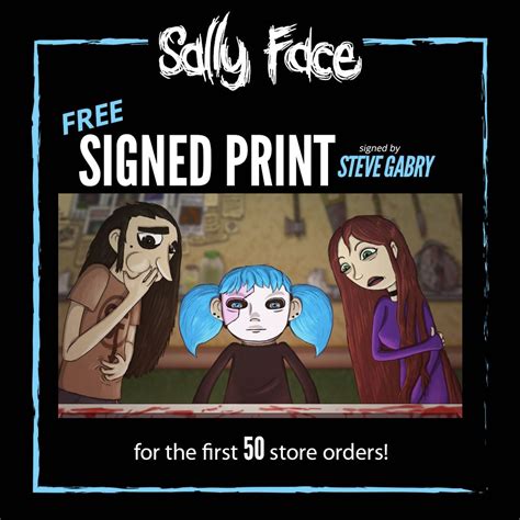 Signed Sally Face prints with official merch orders! : r/sallyface