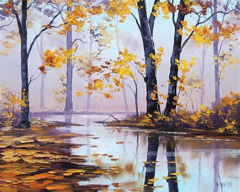 Autumn River by artsaus on deviantART | Autumn painting, Oil paintings ...