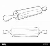 A Rolling Pin Coloring Page Free Transparent Png  Riset sketch template