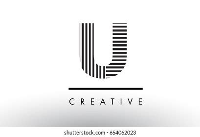 U Black White Letter Logo Design Stock Vector (Royalty Free) 654062023 ...