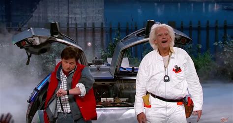 Watch Marty McFly and Doc Brown Emerge From a Delorean on Jimmy Kimmel Live