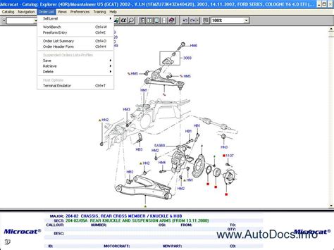 Ford parts catalog with diagrams