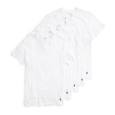 polo Ralph Lauren Men's 5-Pack Slim Fit Cotton V-Neck T-Shirt (XSmall, White) - Walmart.com