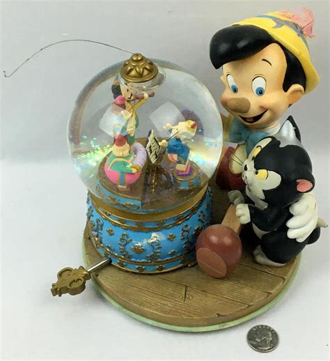 Lot - Vintage Walt Disney's Pinocchio Snow Musical Globe WORKS