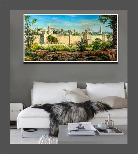 Jerusalem Wall/jerusalem Landscape/realistic Judaica Wall Art/jewish ...