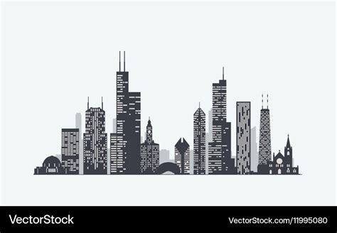 Chicago skyline silhouette Royalty Free Vector Image