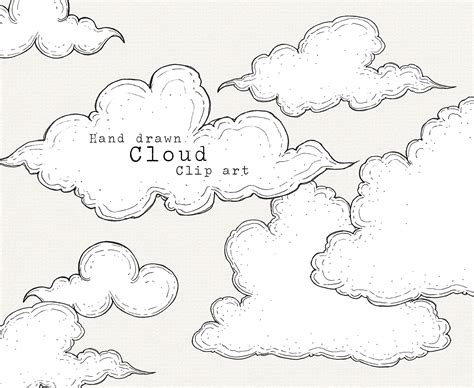 Clouds Clip Art Black And White