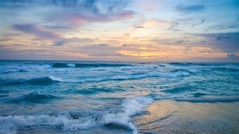 1366x768 Ocean Waves at Sunset 1366x768 Resolution HD 4k Wallpapers, Images, Backgrounds, Photos ...