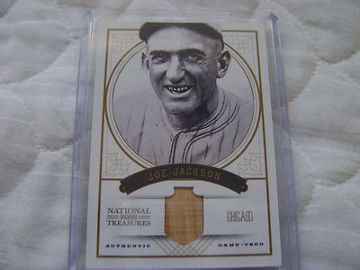 2012 NATIONAL TREASURES SHOELESS JOE JACKSON GAME USED BAT PIECE #16/49 ...