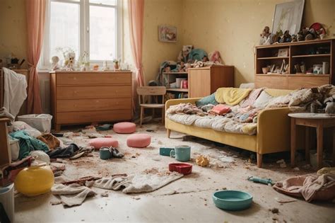 Premium AI Image | Messy children room with furniture and interior ...