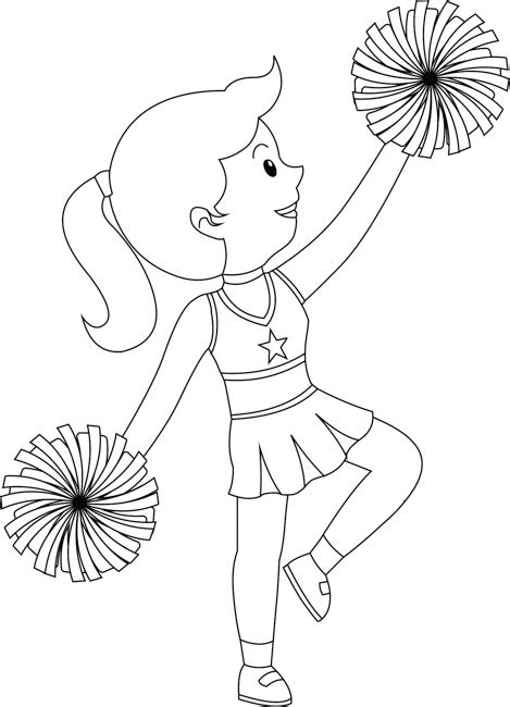 Sports Black and White Outline Clipart - cheerleaders-in-blue-dress-black-white-outline-clipart ...