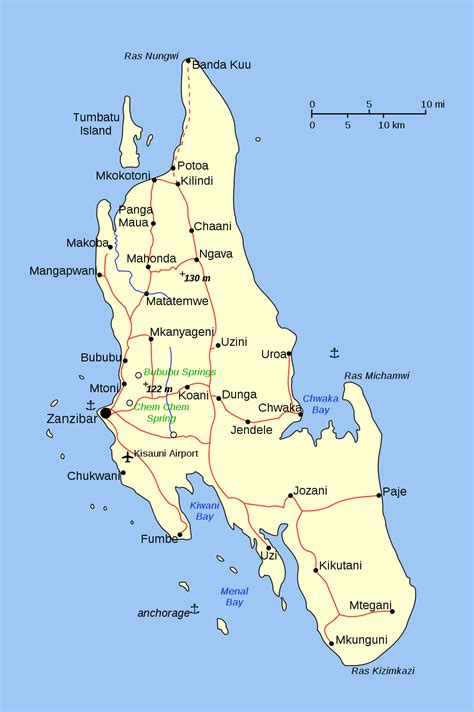 Tanzania Zanzibar Map - MapSof.net