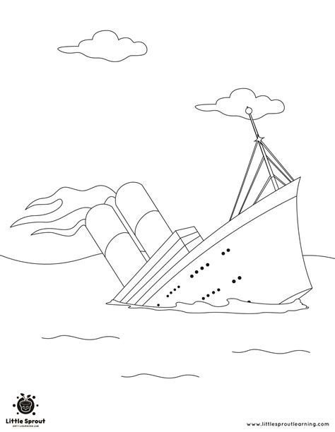 Titanic Sinking Coloring Page | Little Sprout Art