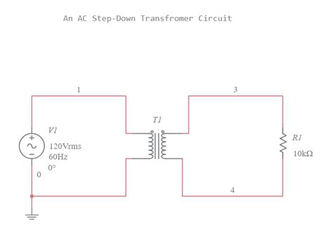 AC Step-Down Transformer Circuit - Multisim Live