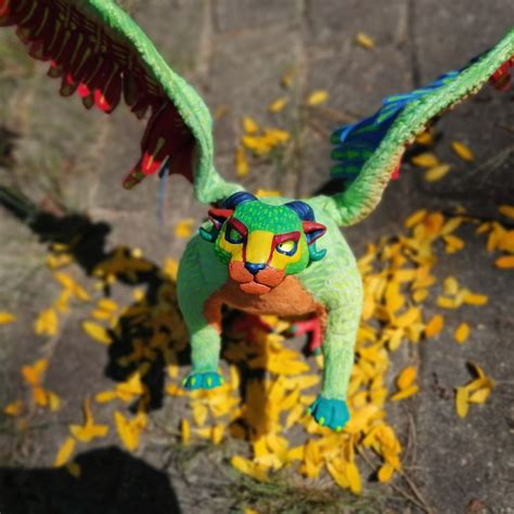 Alebrije Pepita. Coco. Movable art toy. Large winged cat. | Etsy