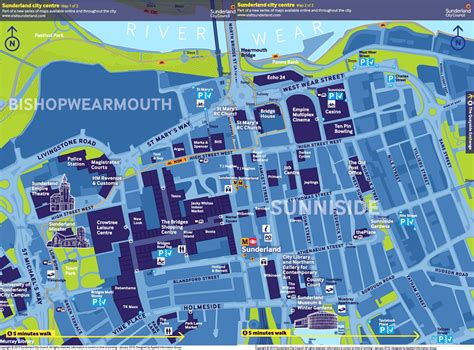 Sunderland city centre tourist map - Ontheworldmap.com