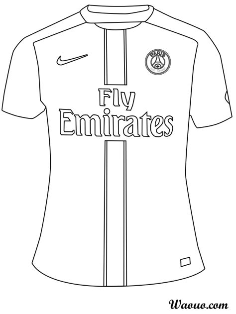 PSG jersey coloring page to print and color