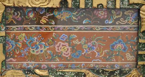 Rare Straits Chinese Table Screen with fine Nonya Beadwork & Embroidered Panels - Michael ...