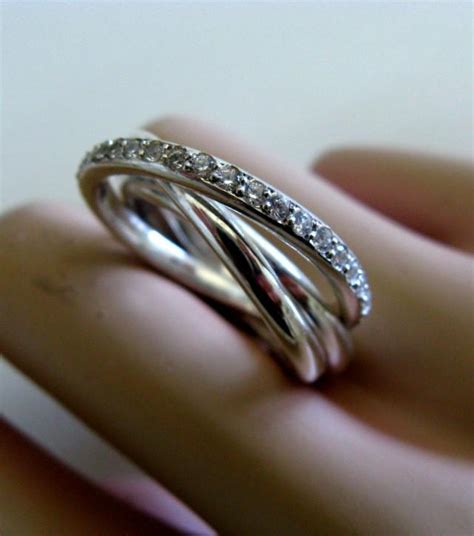 Fine Jewelry - Russian Wedding Bands - Trinity Engagement Ring - Sterling Silver Rolling Ring ...