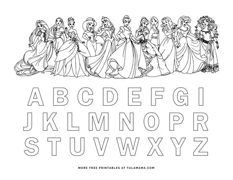 Free Printable Disney Alphabet Coloring Pages - Tulamama