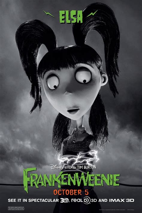 POSTERS CON LOS PERSONAJES DE LA PELÍCULA "FRANKENWEENIE" DE TIM BURTON ...