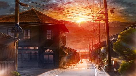 Anime City Scenery . Computer HD wallpaper | Pxfuel