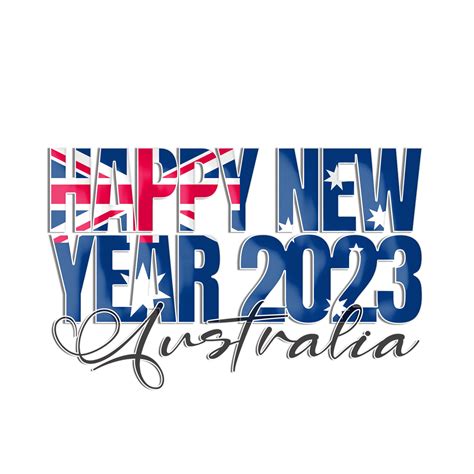 Happy New Year 2023 Australia flag 15699074 PNG