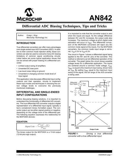 Differential ADC Biasing Techniques, Tips and Tricks - Microchip