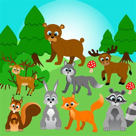 Forest animals clipart Forest clip art Woodland Clipart