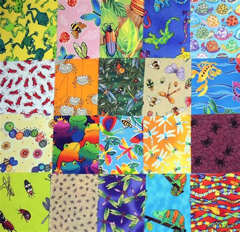 20 Different Bug Fabrics for bug jar quilt bug cotton fabric