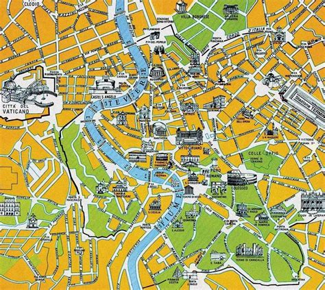 Roma mappa turistica ad alta risoluzione - Mappa di Roma turistica ad ...