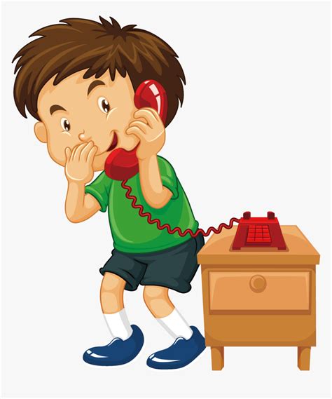 Telephone Call Stock Photography Clip Art - Boy Calling Clipart, HD Png Download - kindpng