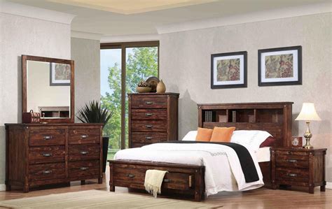 Noble Rustic Oak Queen Captain Panel Storage Bedroom Set from Coaster | Coleman Furniture