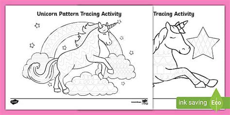 Picture of a Unicorn to Trace | Pencil Control Activity