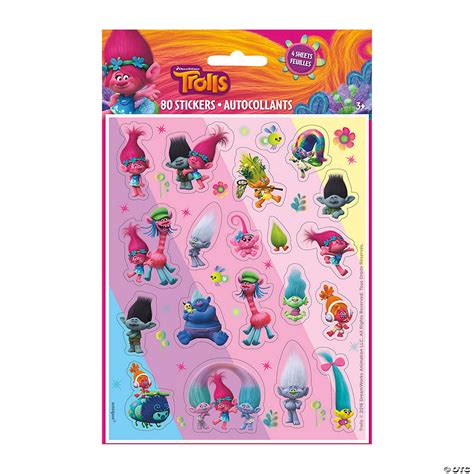 DreamWorks Trolls World Tour Sticker Sheets | Oriental Trading