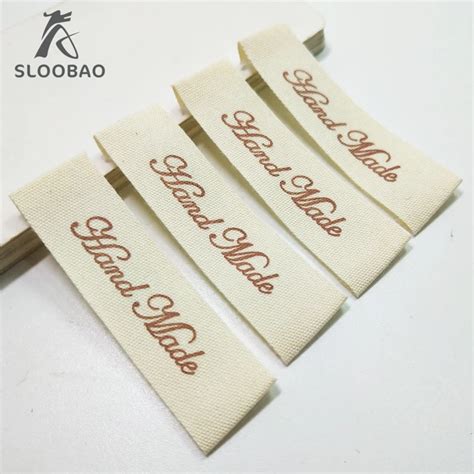 Free shipping Cotton Clothing Labels brand hand made printed Labels Tags Label Fabric Labels for ...